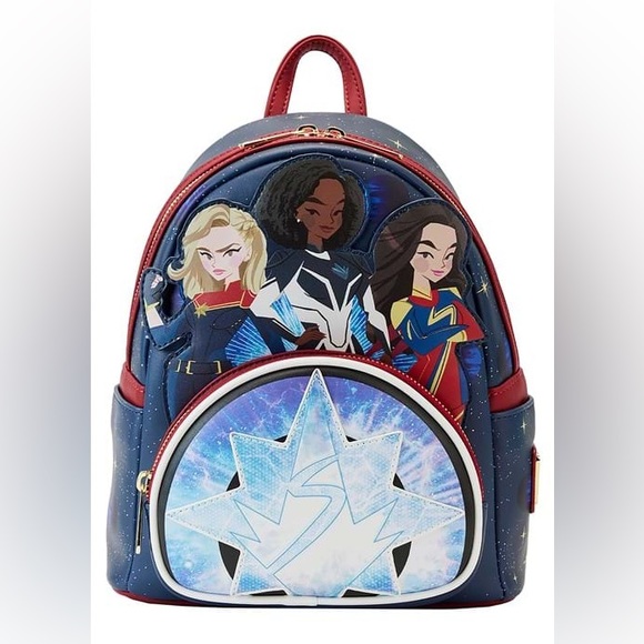? Loungefly x Marvel The Marvels Group Vegan Leather Mini Backpack main image 9
